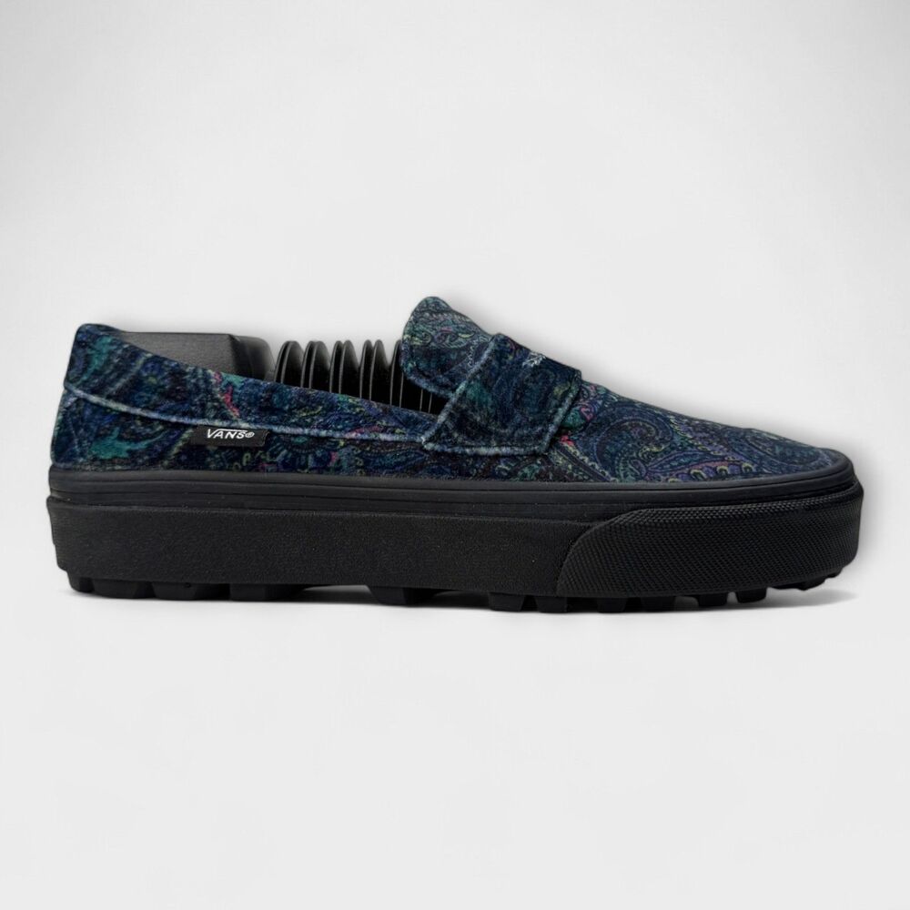 Vans Style 53 Velvet Paisley Blue Slip On Creeper Womens 8 Mens 6.5 NWOB - Picture 1 of 12